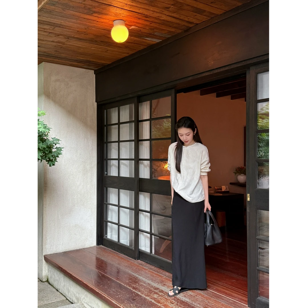 syna希娜 100棉立领暗纹肌理感新中式连袖衬衫
