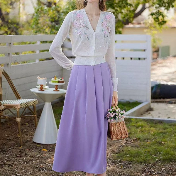 大码甜美日系高腰百褶半身裙气质休闲百搭文艺大摆裙大码女装