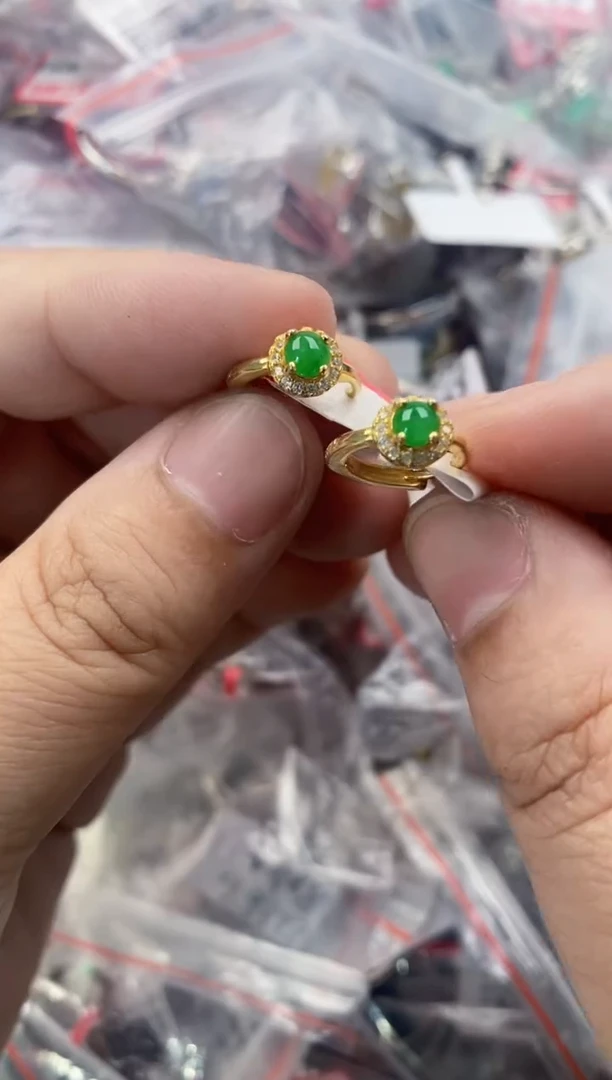 银S925镶嵌戒指翡翠777   2