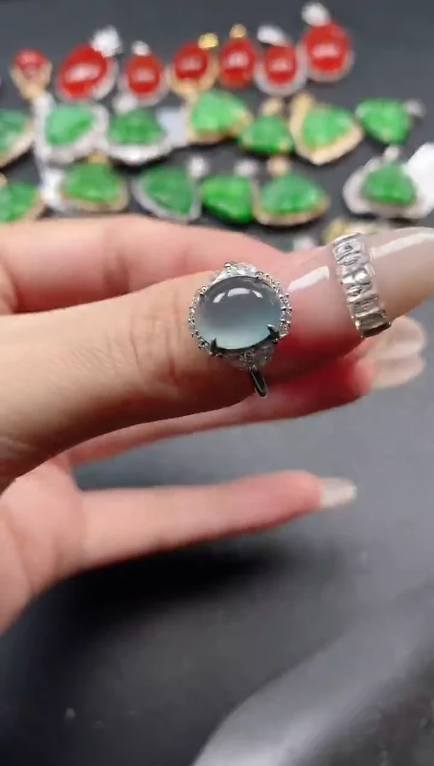 银S925镶嵌戒指翡翠51151