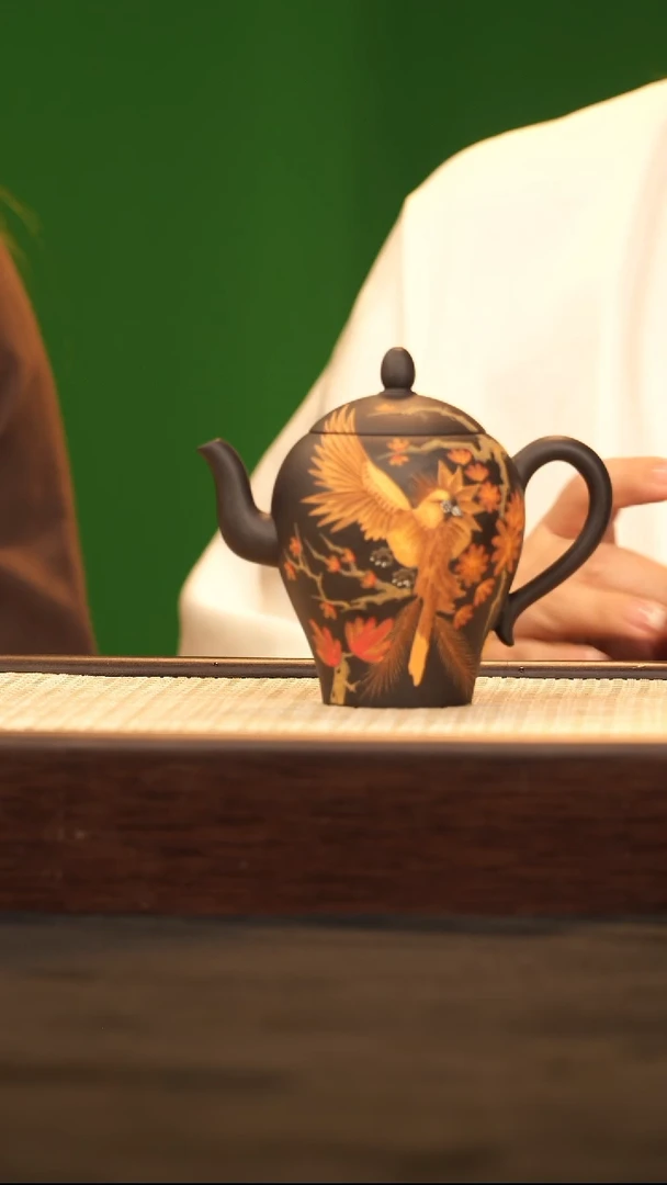 茶壶紫砂QMJ火凤 黑墩头
