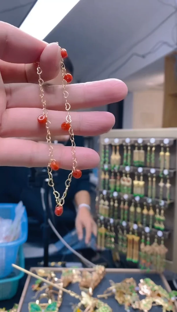 【闪购商品】翡翠耳饰合金313翡翠脚链