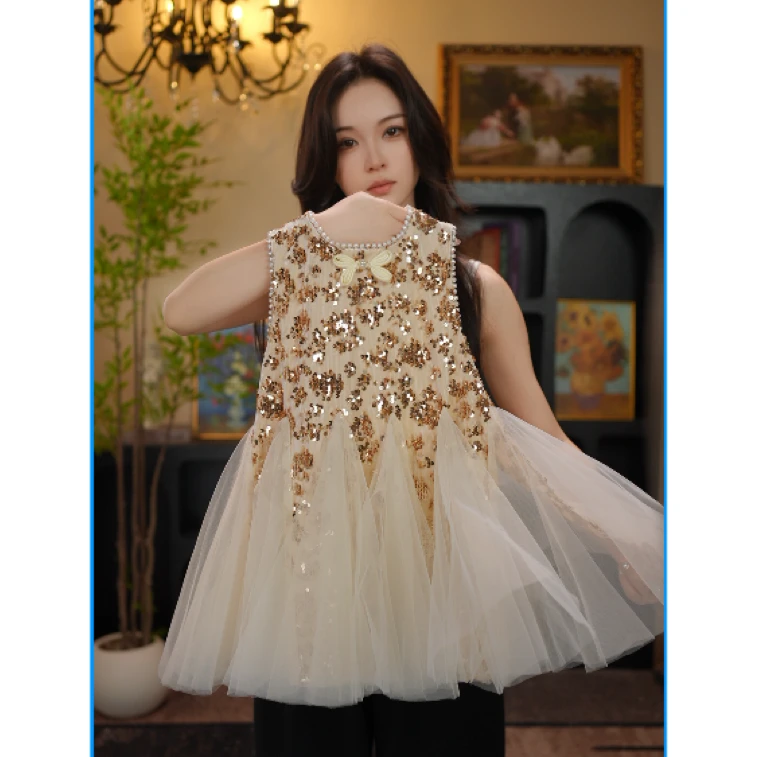 AODUOSEN/奥多森高端定制女童高能感连衣裙亮片轻奢礼服公主裙