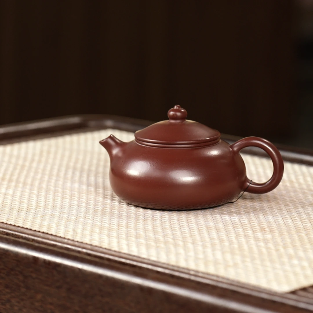 百年许门  嫩紫泥光素寒江壶180cc半手工