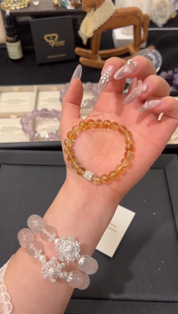 未镶嵌手链水晶黄塔设计款手串