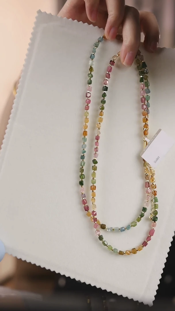 银S925镶嵌项链碧玺 (多样性发其一)