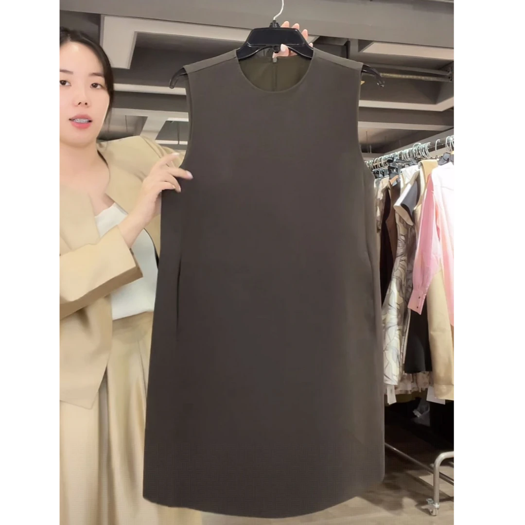 Quality丝羊毛无袖背心连衣裙