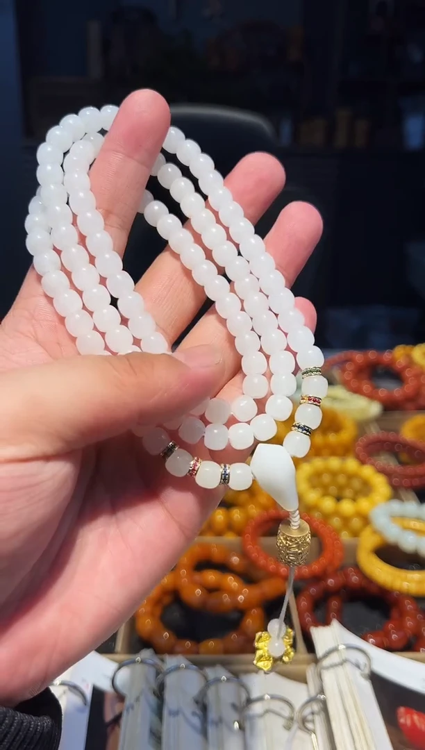 未镶嵌手串和田玉老型8+108