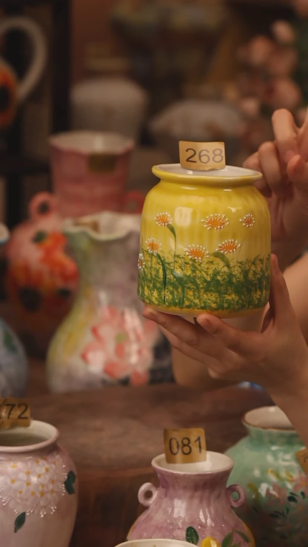 陶瓷268景德镇设计师手作花器摆件侘寂风