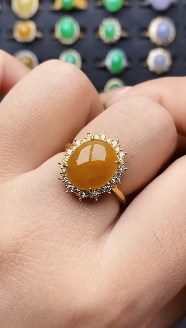 银S925镶嵌戒指翡翠2235