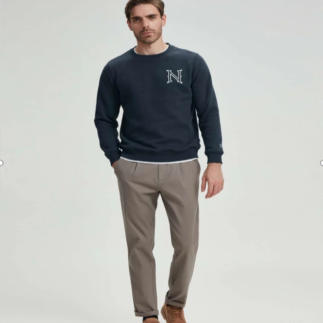 诺帝卡 时尚潮流舒适圆领卫衣-214KO14314NV