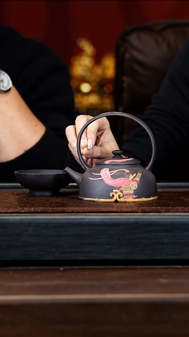 宜兴紫砂YHY 天青 一生所爱提梁