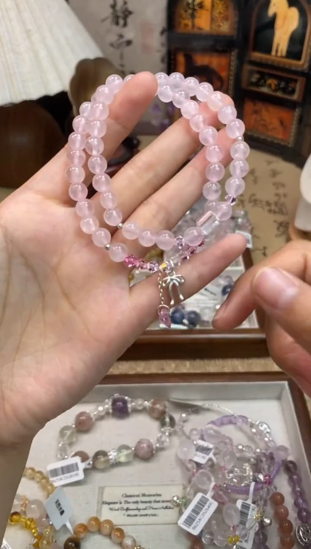 水晶手链银S925镶嵌156手串