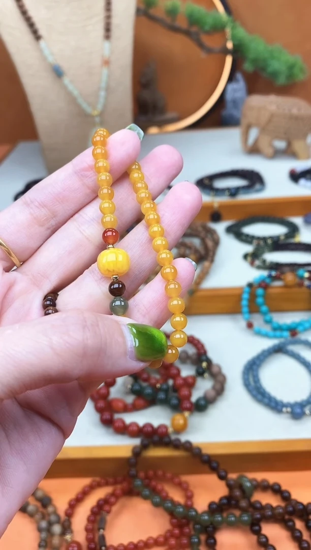 未镶嵌蜜蜡手链05老蜡单圈手串