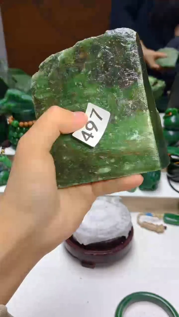 未镶嵌和田玉（碧玉）珠宝半成品0