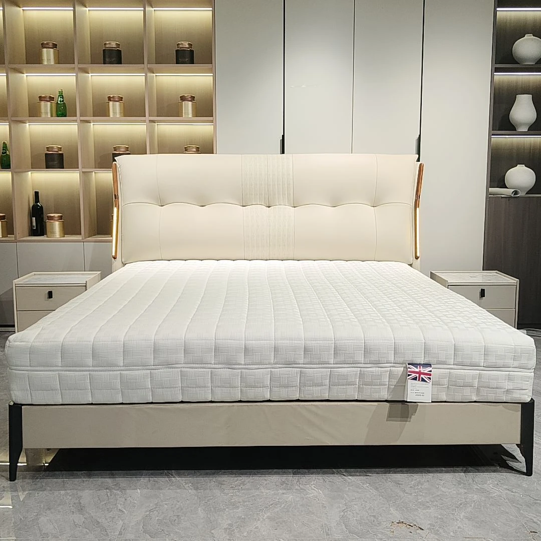 【似锦年华】fg北欧简约实木意式双人免洗松弛感皮艺主卧大床#105