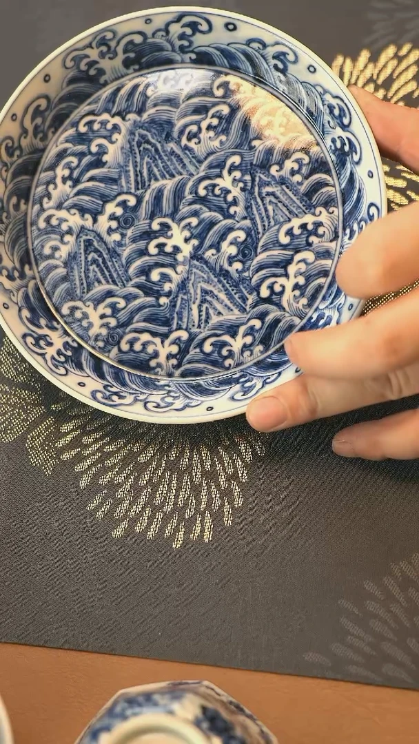 中式垂虹慕古江崖海水壶承