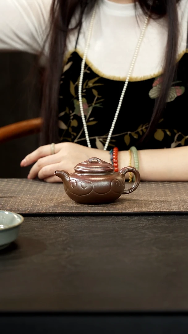 茶壶紫砂为***赞柴烧如意仿古160cc