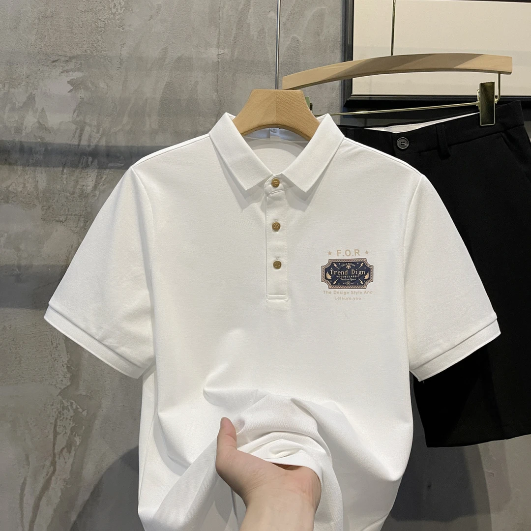 【50号链接-Trend】短袖T恤男女同款宽松经典前后幅印花Polo衫