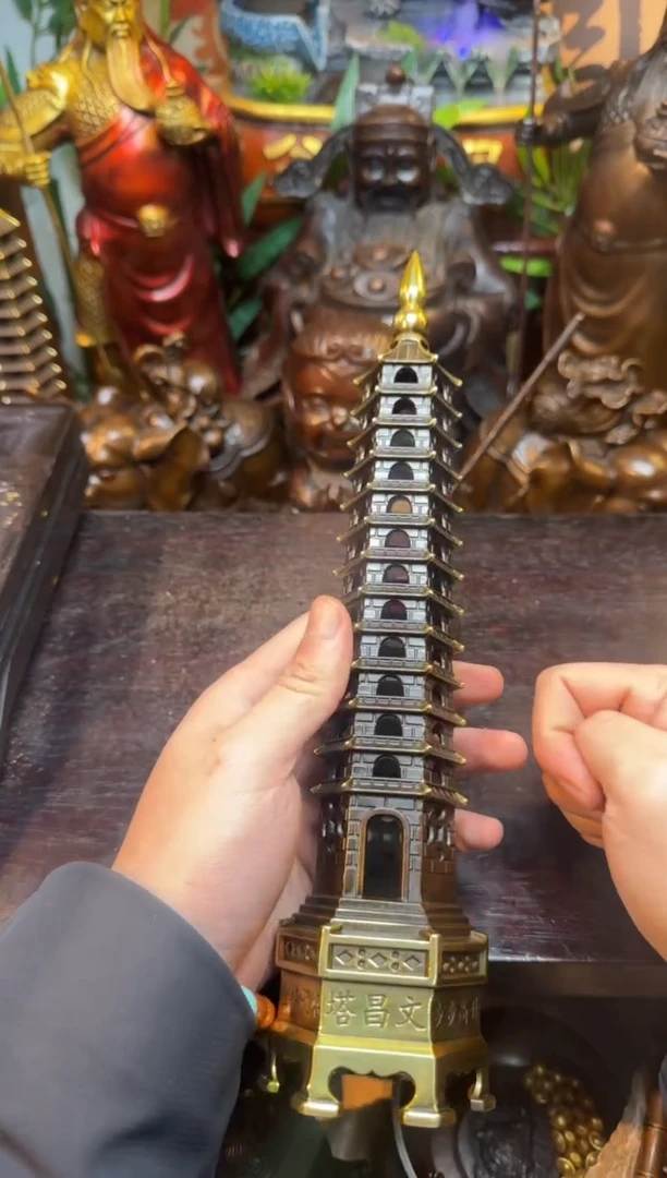 潼潼古铜只卖真铜！（铜鎏金工艺十三层文昌塔）