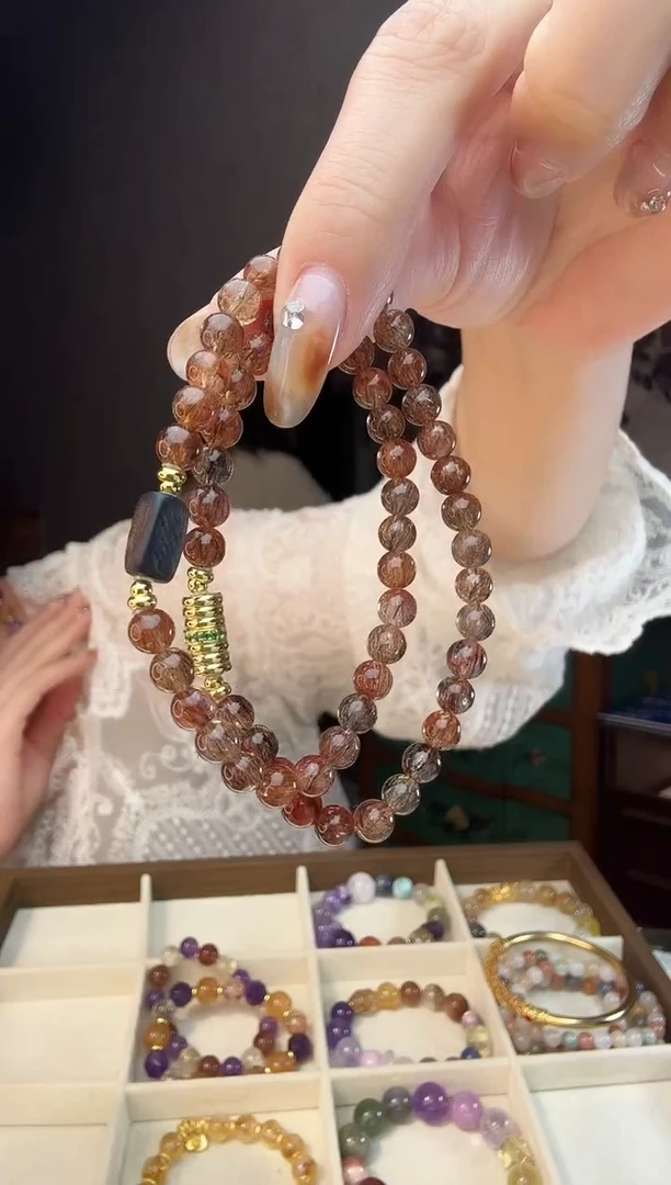 未镶嵌手链水晶黑金超七多圈