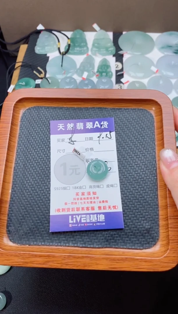 颈饰未镶嵌翡翠李**?天然翡翠平安扣吊坠