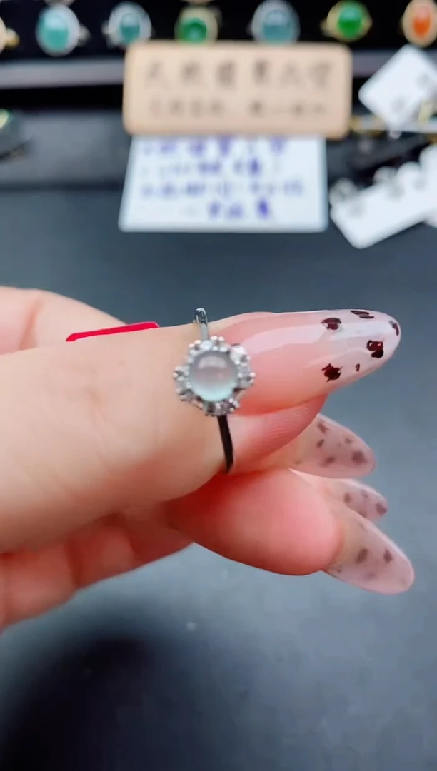 银S925镶嵌戒指翡翠1
