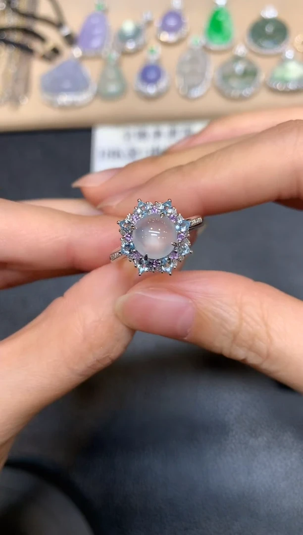 翡翠戒指18K金镶嵌【无服务费