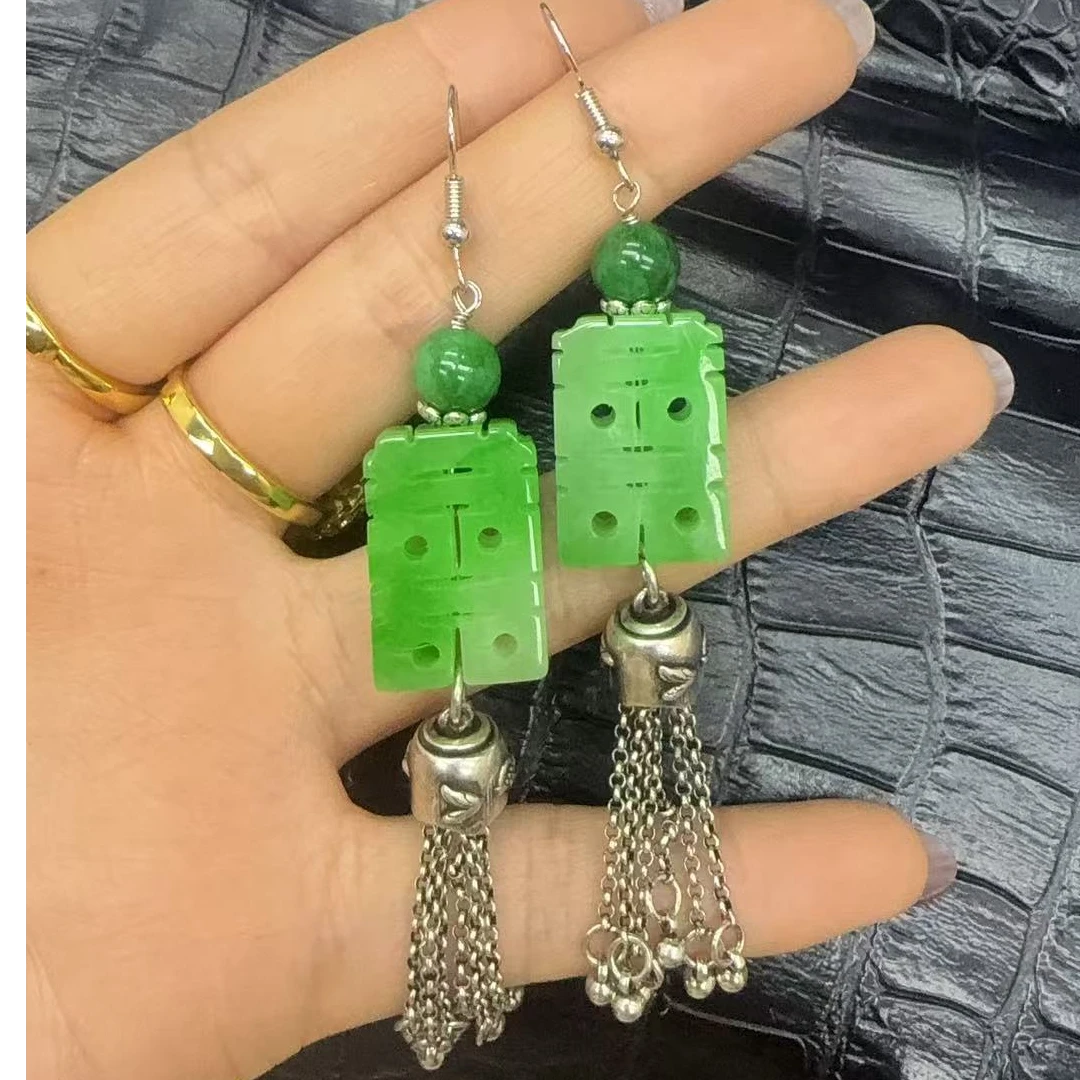 XLP171翡翠双喜精美耳坠