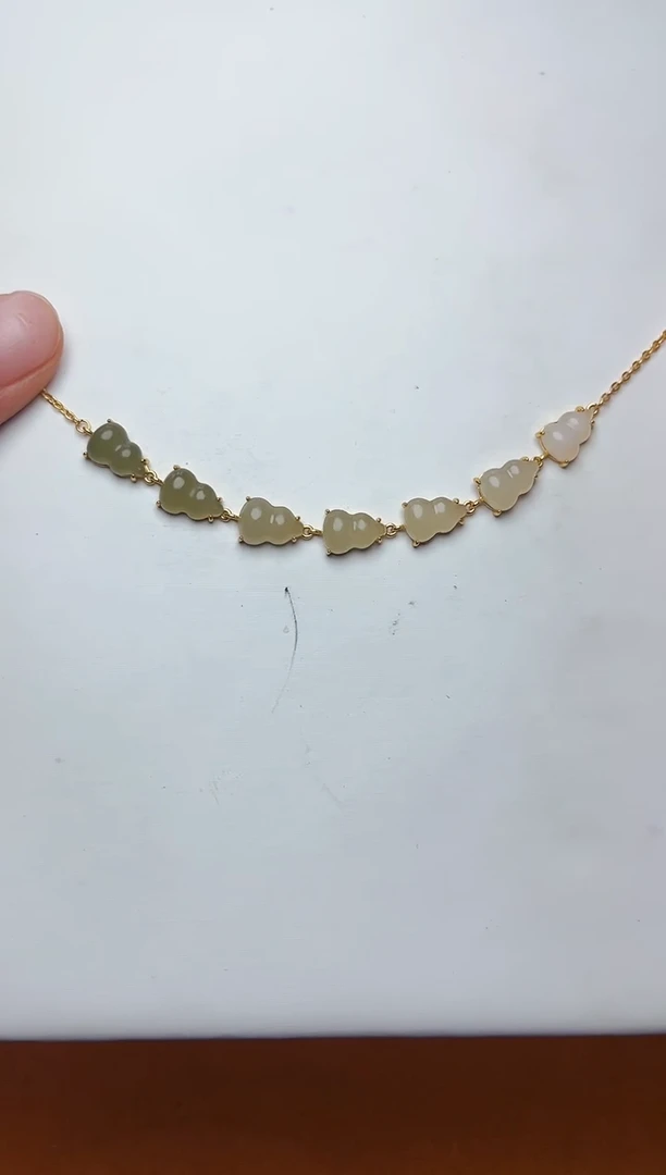 【闪购商品】和田玉手链银S925镶嵌葫芦