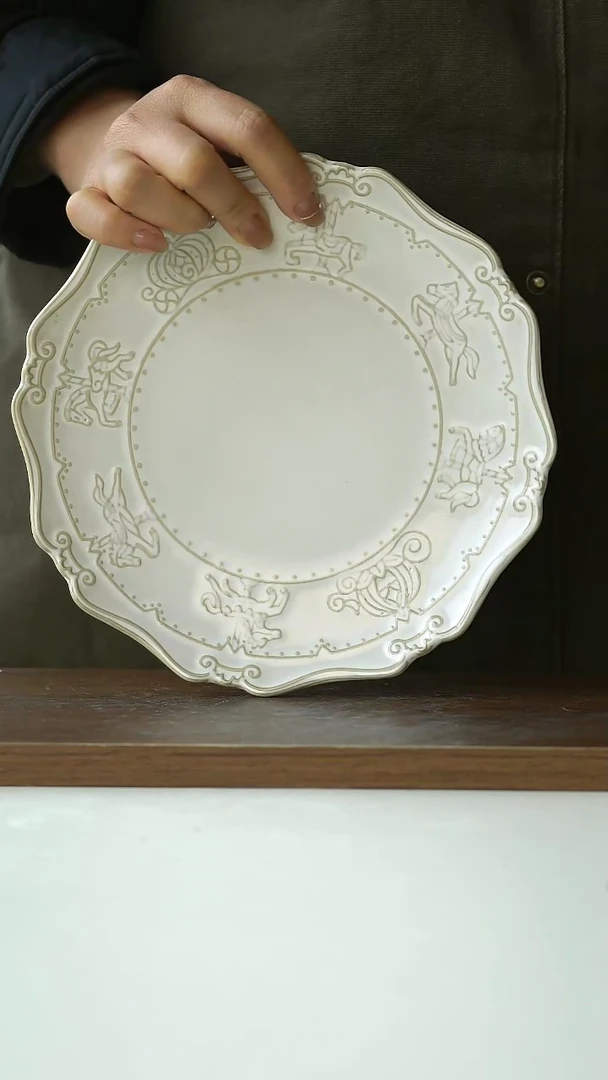 【闪购商品】陶瓷微瑕欧式旋转木马早餐盘@4-2@