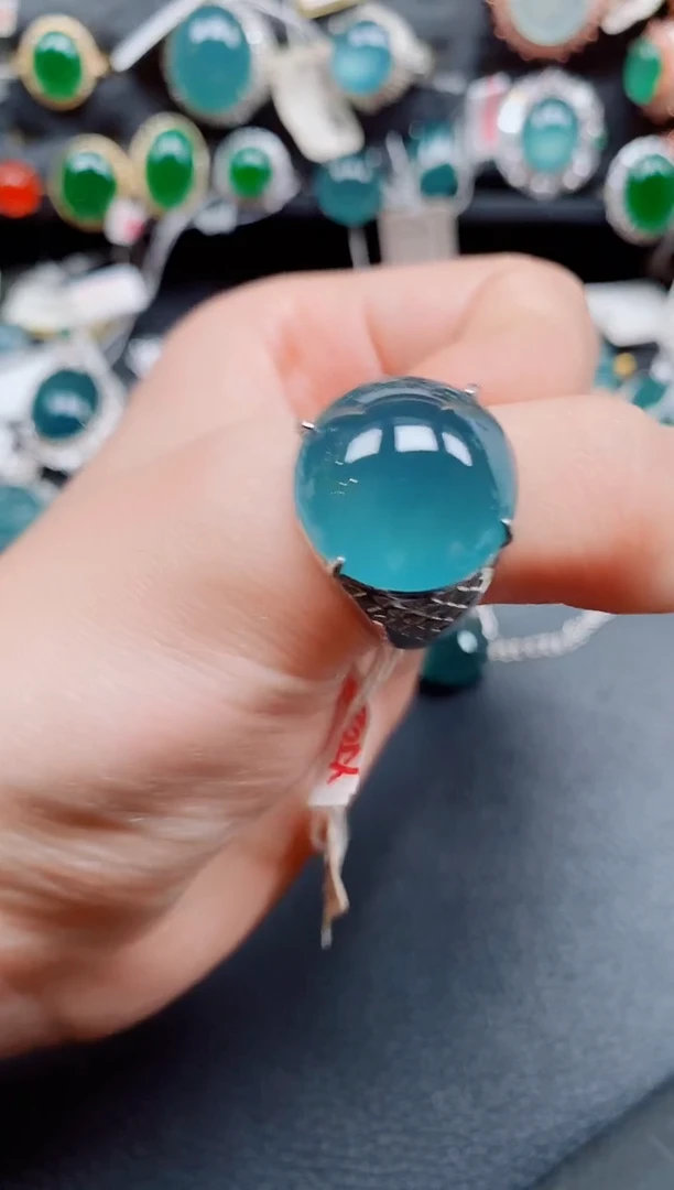 银S925镶嵌戒指翡翠翡翠