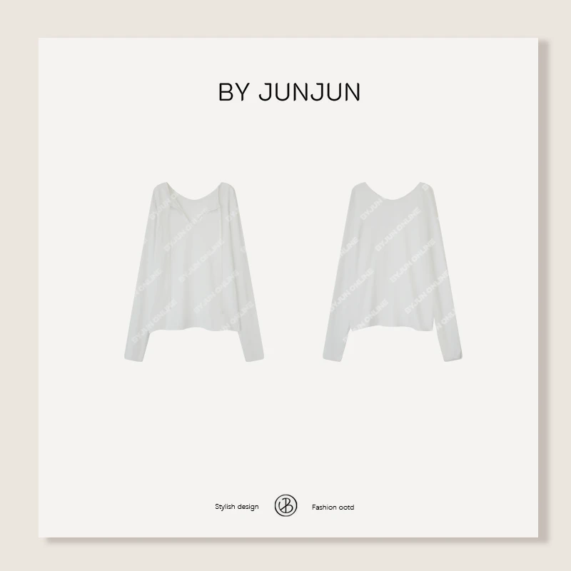 2025春款新品女装【情书】前后两穿飘带T恤C25T7102