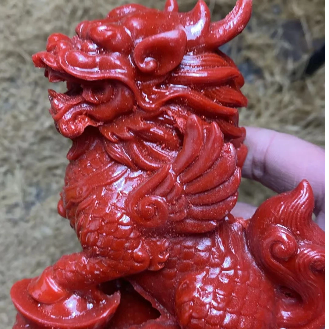 天然辰砂辰砂麒麟摆件（晓晓臻选）