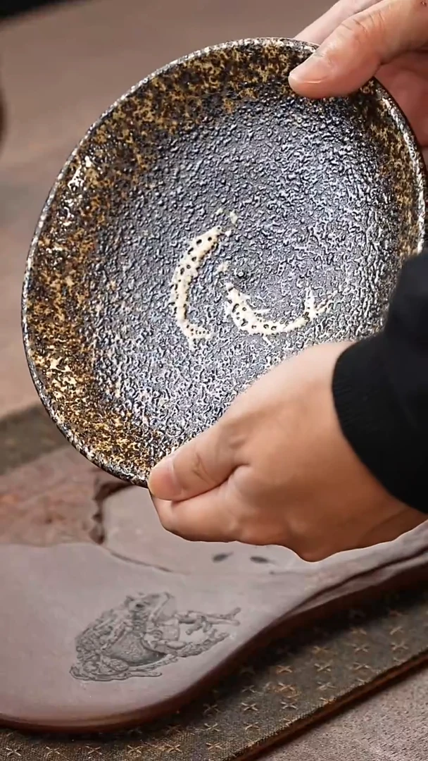 紫砂茶盘鱼趣果盘