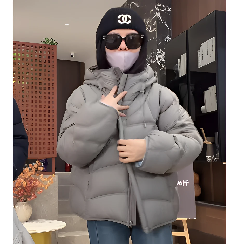 宿慕SUMU连帽羽绒服短款女2025冬季新款时尚90绒羽绒外套女装5158