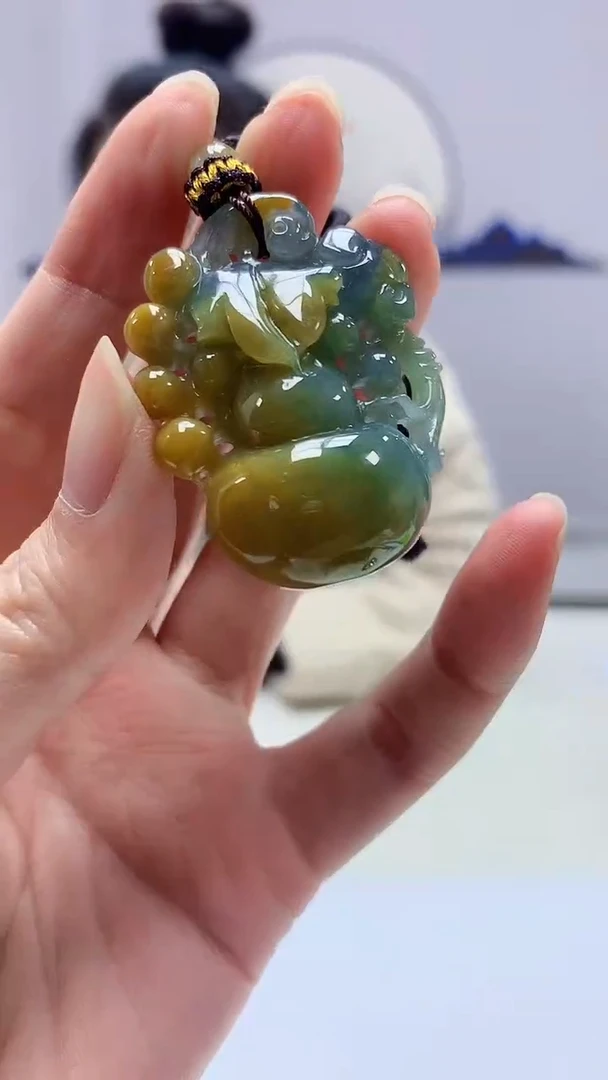 【闪购商品】定制翡翠未镶嵌4902zm-毛货挂件葫芦93