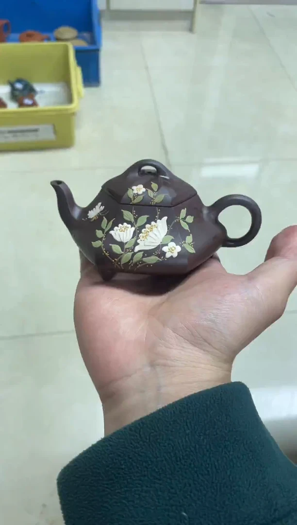 茶壶紫砂泥绘汉唐石瓢