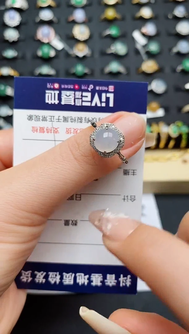 翡翠戒指银S925镶嵌............