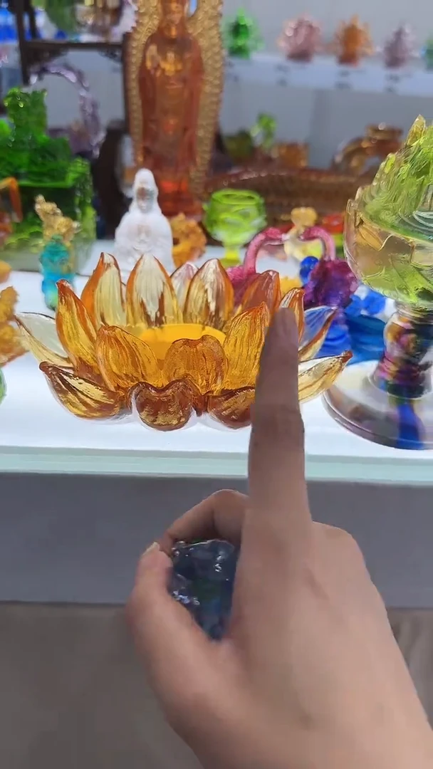 手工艺品琉璃莲花底座