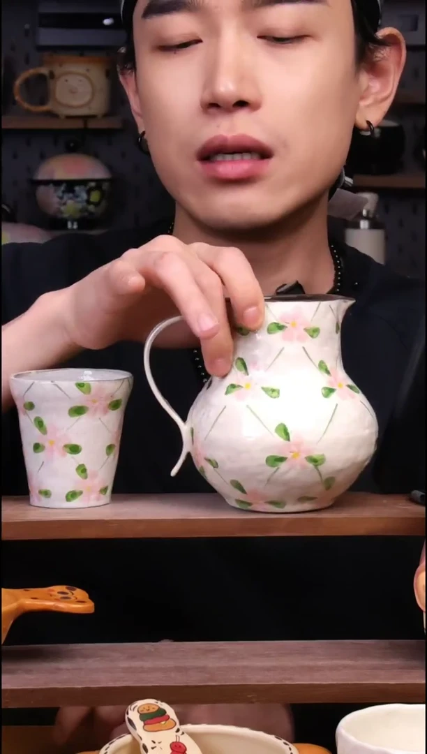 杯子景德镇可爱设计师款陶瓷（1壶1杯，2件套）
