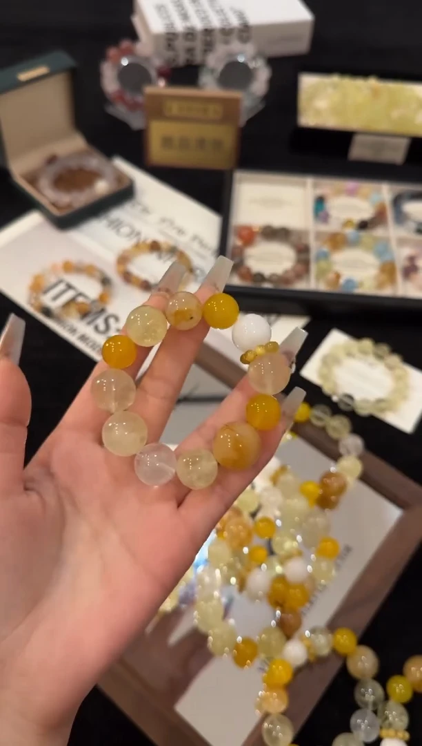 合金手链水晶黄色系多宝x3005