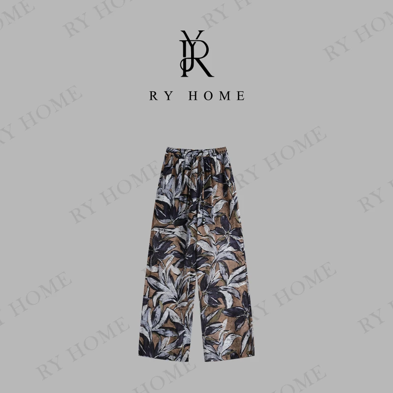 【容雨RYHOME】莱赛尔＋设计感碎花休闲阔腿裤252K2550