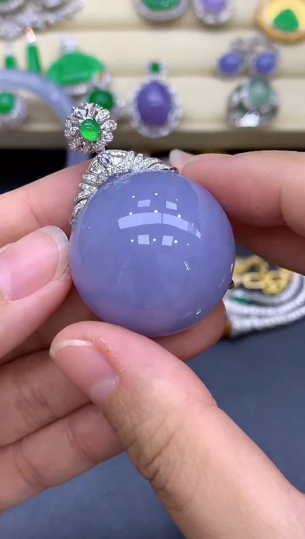 颈饰18K金镶嵌翡翠739-中国好珍宝