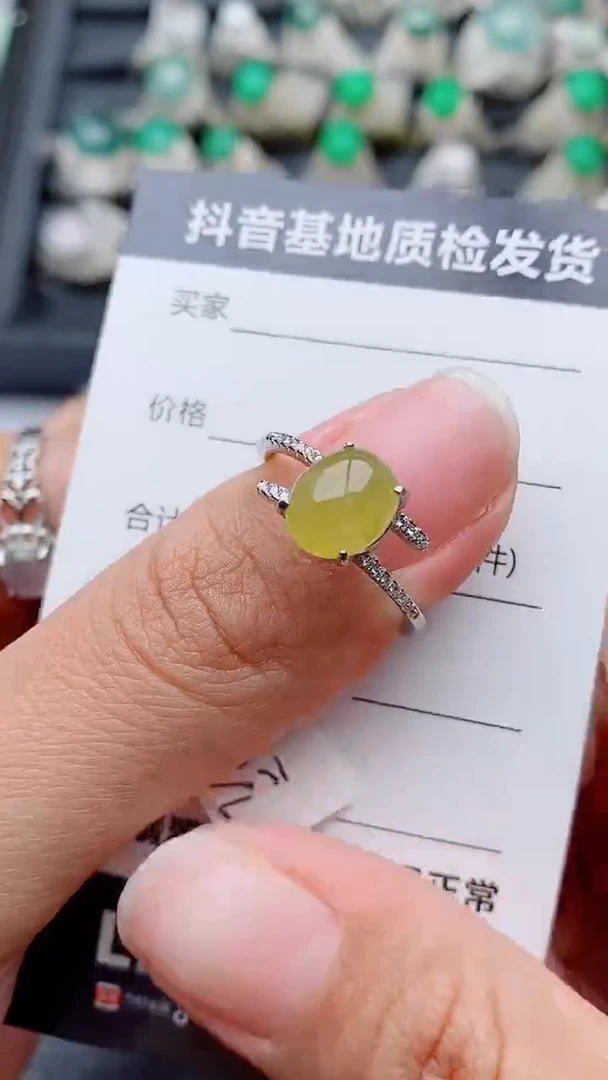 银S925镶嵌戒指翡翠魔****使正品 纯天然翡翠