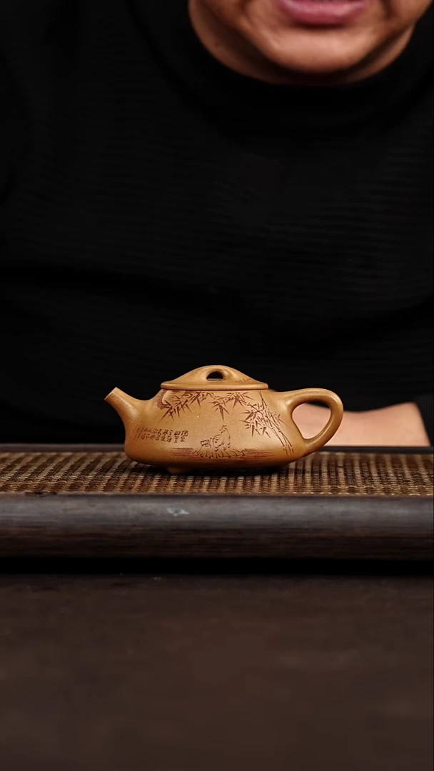 茶壶紫砂宜兴悦茗壶   景州石瓢 黄金段