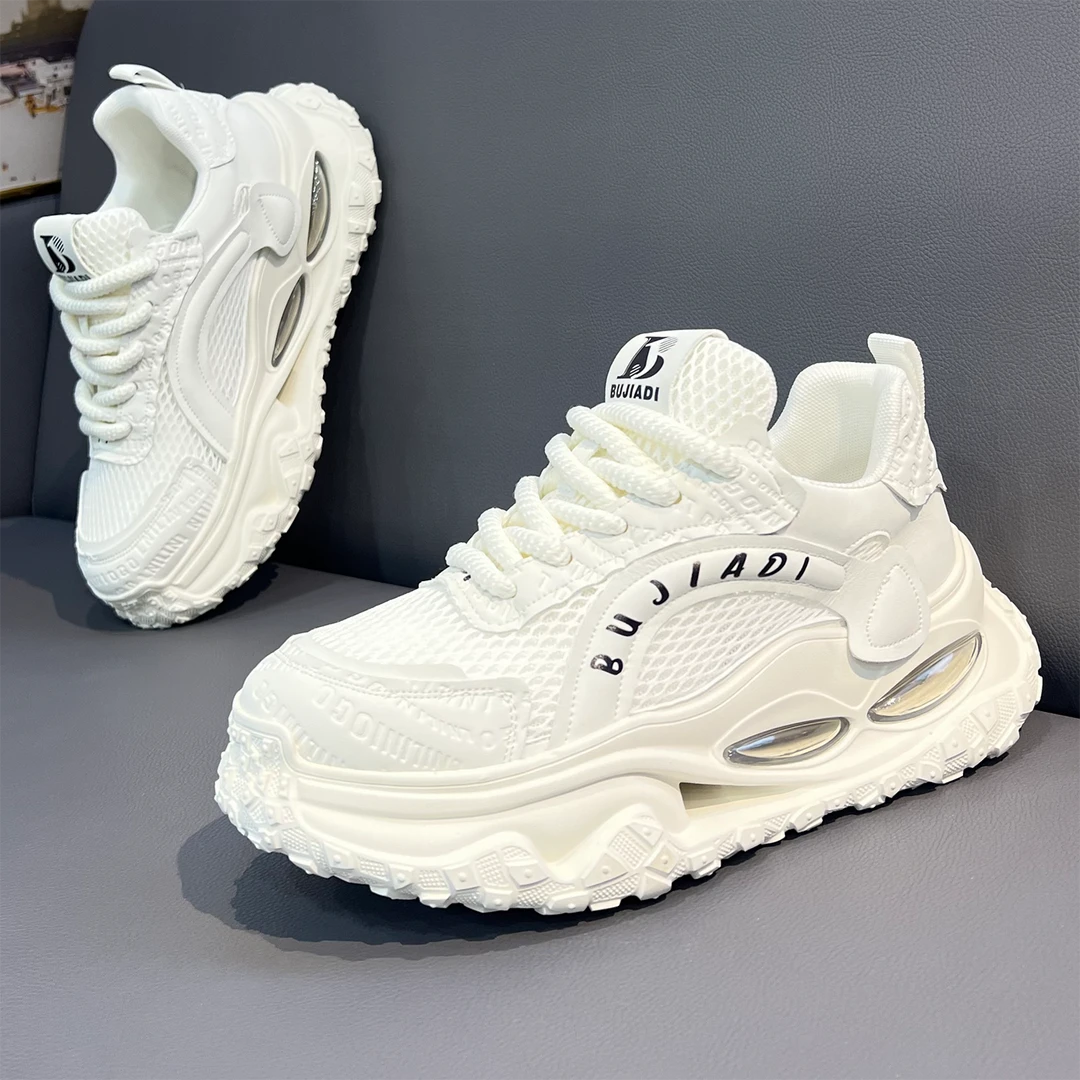 男鞋增高2025夏季新款厚底老爹鞋百搭气垫运动鞋爆款时尚休闲鞋男