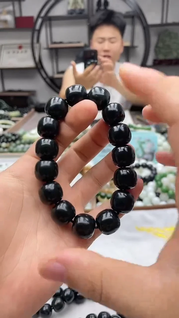 手串未镶嵌和田玉新疆叶城黑油青16老型