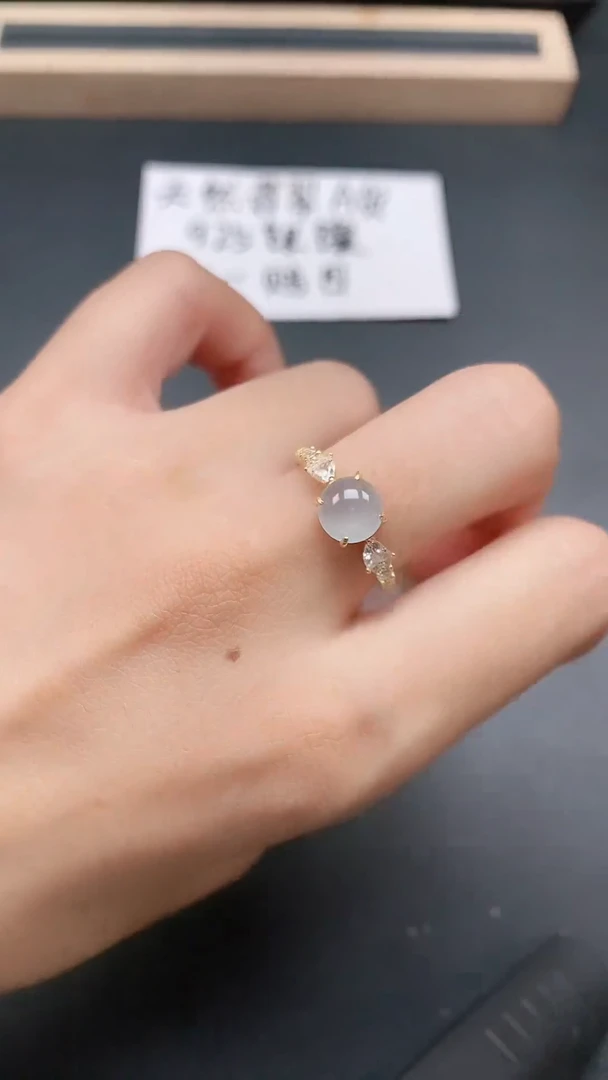 银S925镶嵌戒指翡翠1