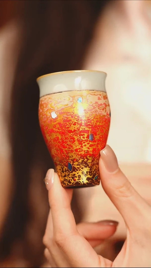 @红金螺钿闻香杯@非遗大漆